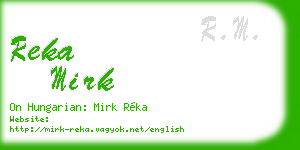 reka mirk business card